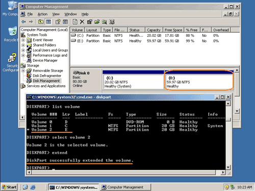 Diskpart extended partition