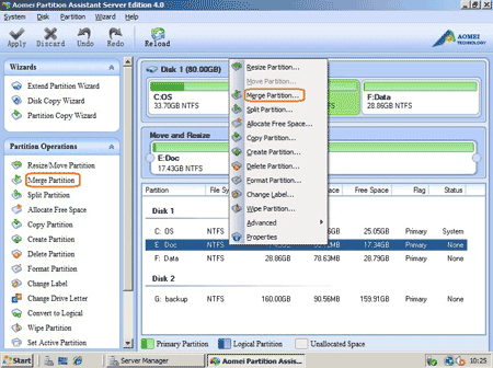 Select merge partition feature