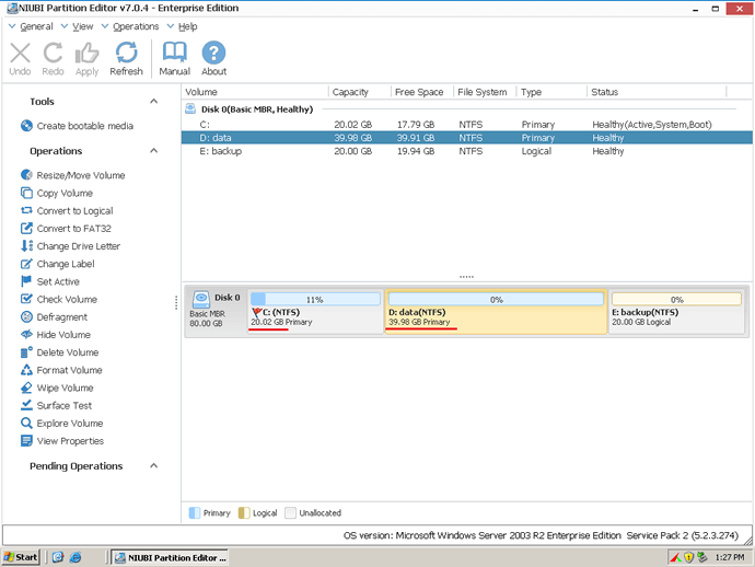 Resize partition