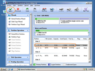 Windows server partition software