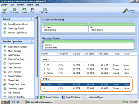 Partition split