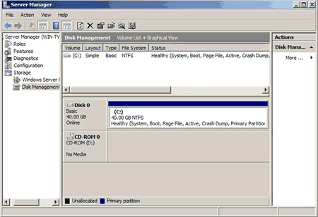 Windows 2008 disk management