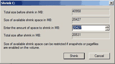 Space to shrink