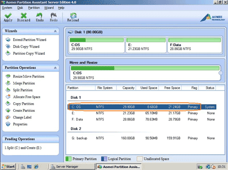 Partition split